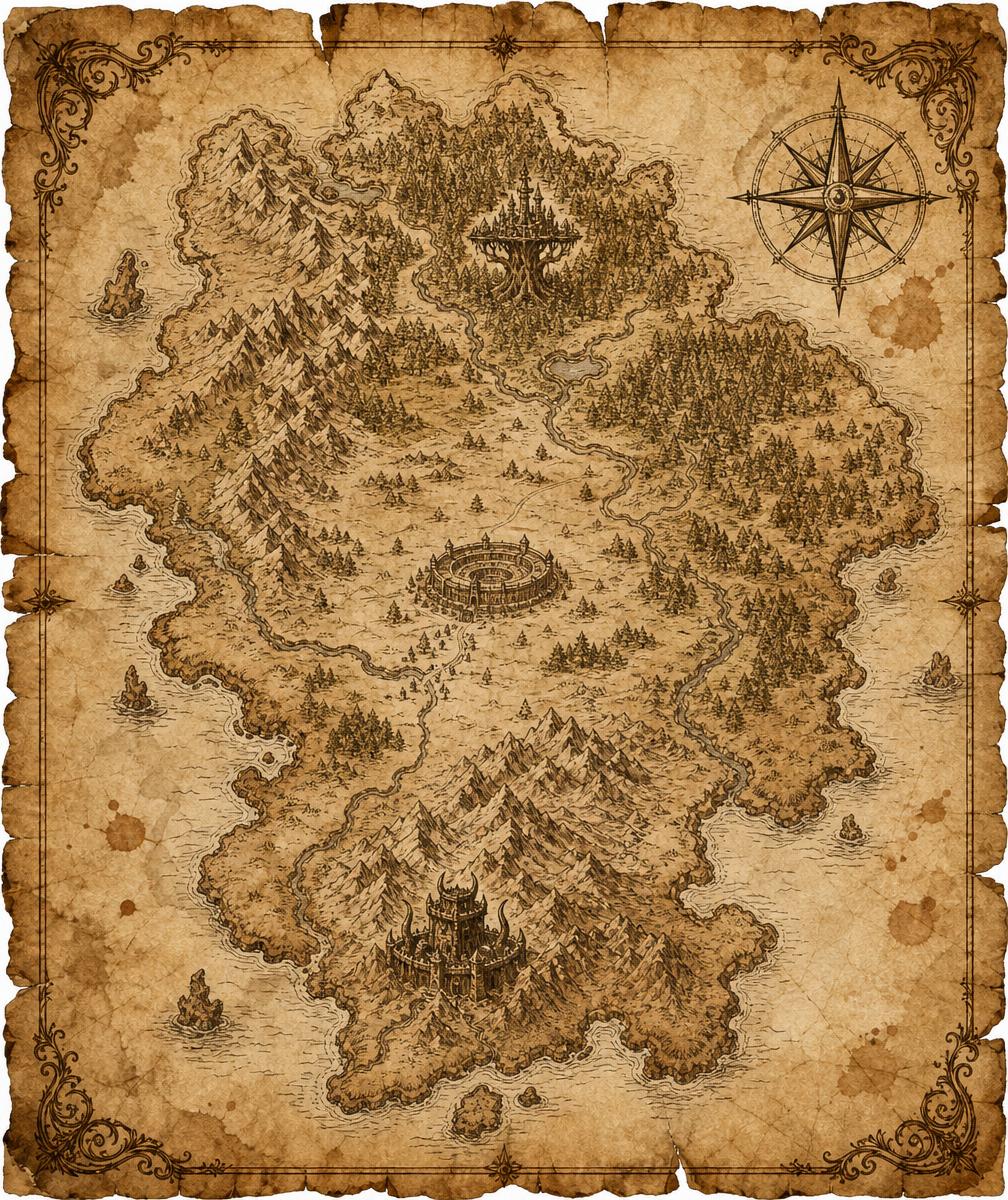Mapa do continente de Valtheron